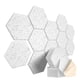 thumbnail image 1 of 12 paneles acústicos de espuma adhesiva insonorizante, 30,5 x 25,4 x 1 cm, hexagonales, reducen el ruido y el eco, gris plateado., 1 of 6