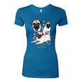 thumbnail image 2 of If It's Not a Pug It's Just a Dog Gift | Womens Dog Lover Slim Fit Junior Tee, Turquoise, 2XL, 2 of 3