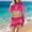 Hot Pink#2, variant on GaThRRgYP Womens Swimsuits 2 Piece,Women's Sheer Mesh Long-sleeve Cover-up Four-piece Bikini Swimsuit Set Blue S