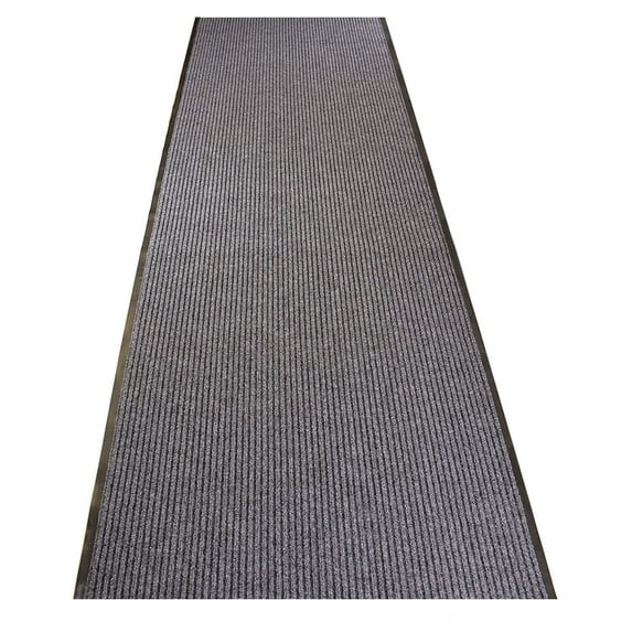 Custom Size Heavy Duty Entry Cut to Size Roll Gray Runner Rug Utility Runner Slip Skid Resistant PVC Backing Anti Bacterial Customize by Feet Rug Runner