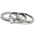 thumbnail image 5 of TK973 - High polished (no plating) Stainless Steel Ring with AAA Grade CZ  in Clear, 5 of 5