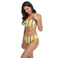 thumbnail image 2 of Lu's Chic Women's Two Piece Swimsuit Sexy Bikini Cheeky Mid Rise Swimming Beach Adjustable Backless Swimwear Yellow 12, 2 of 4