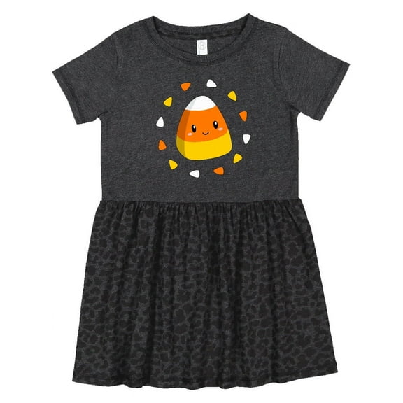 Inktastic Cute Halloween Candy Corn Girls Toddler Dress