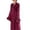Red, variant on Hrsba Long Silk Robes for Women,Solid Color Faux Silk Robe With Faux Collar Long Fall Bathrobe