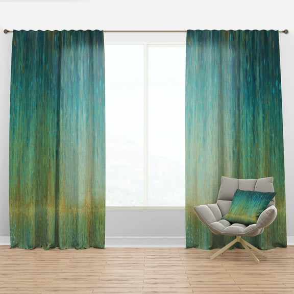Designart 'Abstract Rain Panel' Modern & Contemporary Curtain Panel