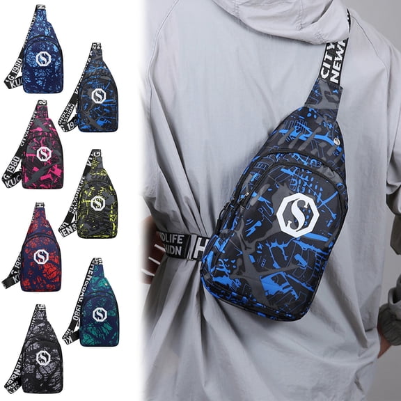 FEOLGEHLY Sling Bags for Women Men, Cloth Small Crossbody Bags, Multi-Pocket Crescent Shoulder Bag Lightweight Tote Sports Chest Bag with Adjustable Strap Reflective Design for Outdoor Travel Commute