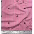 thumbnail image 1 of Soimoi Pink Cotton Jersey Fabric Bee & Stripe Print Fabric by Yard 58 Inch Wide, 1 of 3