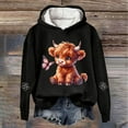 thumbnail image 2 of Womens Christmas Hoodies Y2k Highland Cattle Print Long Sleeve Hooded Sweatshirts Xmas Holiday 2025 Pullover Casual Sweaters Winter Clothes, 2 of 3