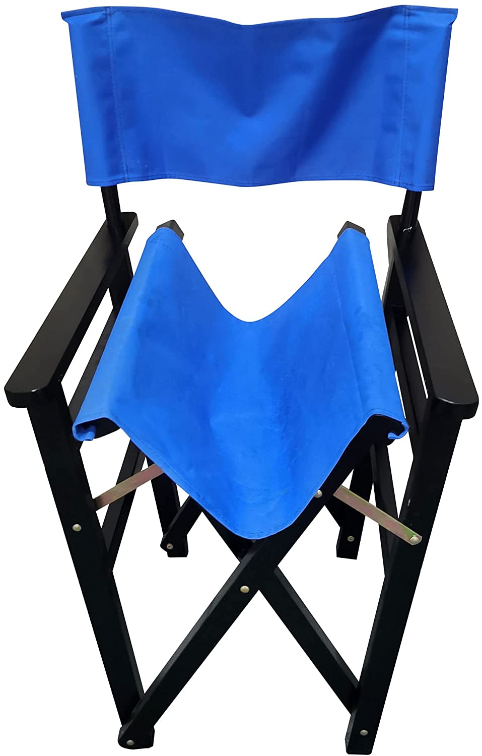 2 PCS Wooden Folding Director Chair, Outdoor Folding Wood Chair Set, Canvas Folding Chair for Balcony, Courtyard, Fishing, Camping (Blue) - image 3 of 15