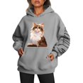 thumbnail image 1 of WEAIXIMIUNG Sweatshirts Graphiques pour Femmes Logo Populaire Manches Lettres à Capuche, 1 of 5