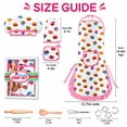 thumbnail image 3 of Rirool Kids Baking Set, 11-Piece White Cupcake Print Junior Chef Costume and Pretend Play Kit with Apron, Hat, Oven Mitt, Pot Holder, Whisk, Wooden Utensils and 4 Cookie Cutters, Ages 3-6, 3 of 8