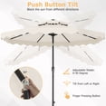 thumbnail image 4 of Gymax 9 FT Solar LED Outdoor Umbrella Push-Button Tilt & Crank 24 LED Lights & 8 Ribs Beige, 4 of 9