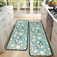 thumbnail image 4 of Kitchen Rugs Sets Of 2,Beige Mushroom Sketch Teal Pattern Anti Fatigue Kitchen Mat Rugs Non Slip Washable,Decorative Kitchen Floor Mats for Kitchen,Sink,Laundry,17"x47"+17"x47", 4 of 5