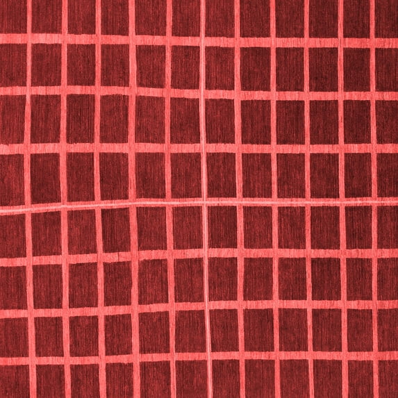 Ahgly Company Indoor Square Checkered Red Modern Area Rugs, 4' Square