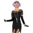 thumbnail image 3 of Leg Avenue Women's Foxtrot Flirt Black Flapper Dress Roarin' 20's Costume, 3 of 5