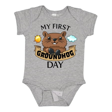 

Inktastic My First Groundhog Day- Cute Gift Baby Boy or Baby Girl Bodysuit
