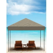10x10 Pop Up Canopy Tent Outdoor Canopy One-Person Set Up Heavy Duty Commercial Instant Tent Shelter, 0-Sidewall+Khaki