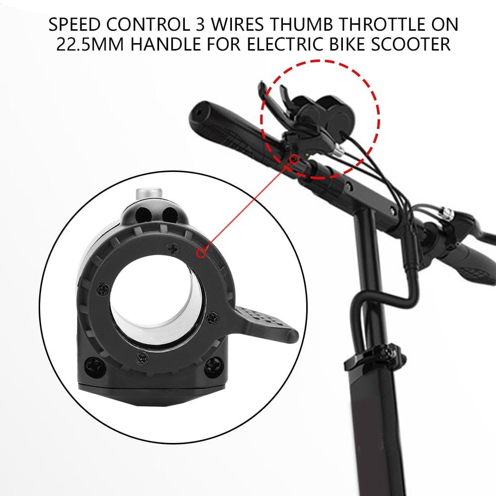 Speed Control 3 Wires Thumb Throttle on 22.5mm Handle for Electric Bike Scooter