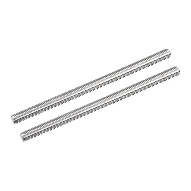 Varilla M8 x 140mm 1,25mm Rosca Paso 304 Inoxidable Acero Derecha Mano Roscadas Varillas Barra Pernos Paquete de 2 Unique Bargains