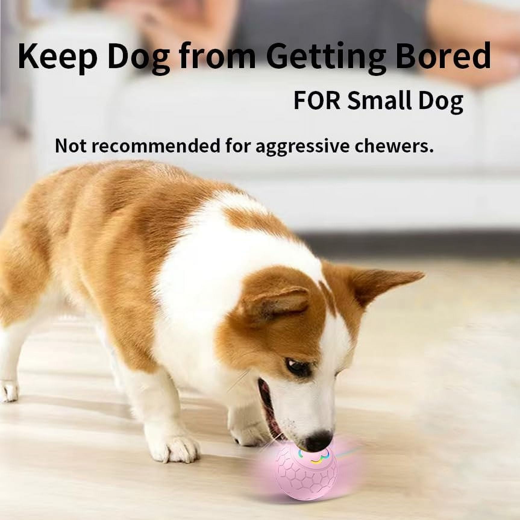 Self Moving Balls For Dogs, Smart Interactive Dog Toys Ball, Activated Rolling Ball for Dogs - Durable USB Rechargeable Dog Toy for Puppies, Small, and Medium Dogs, Fun Gift for Boredom(Pink)