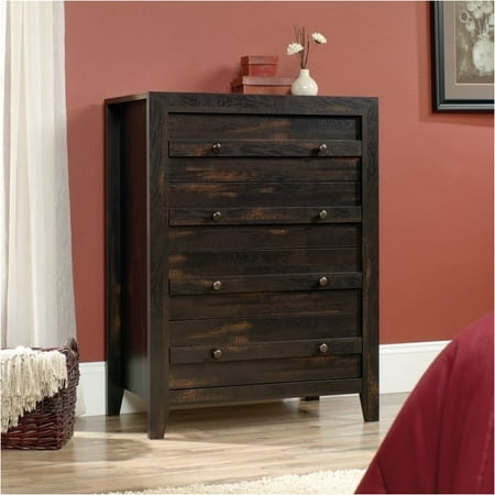 Pemberly Row 4 Drawer Chest in Char Pine