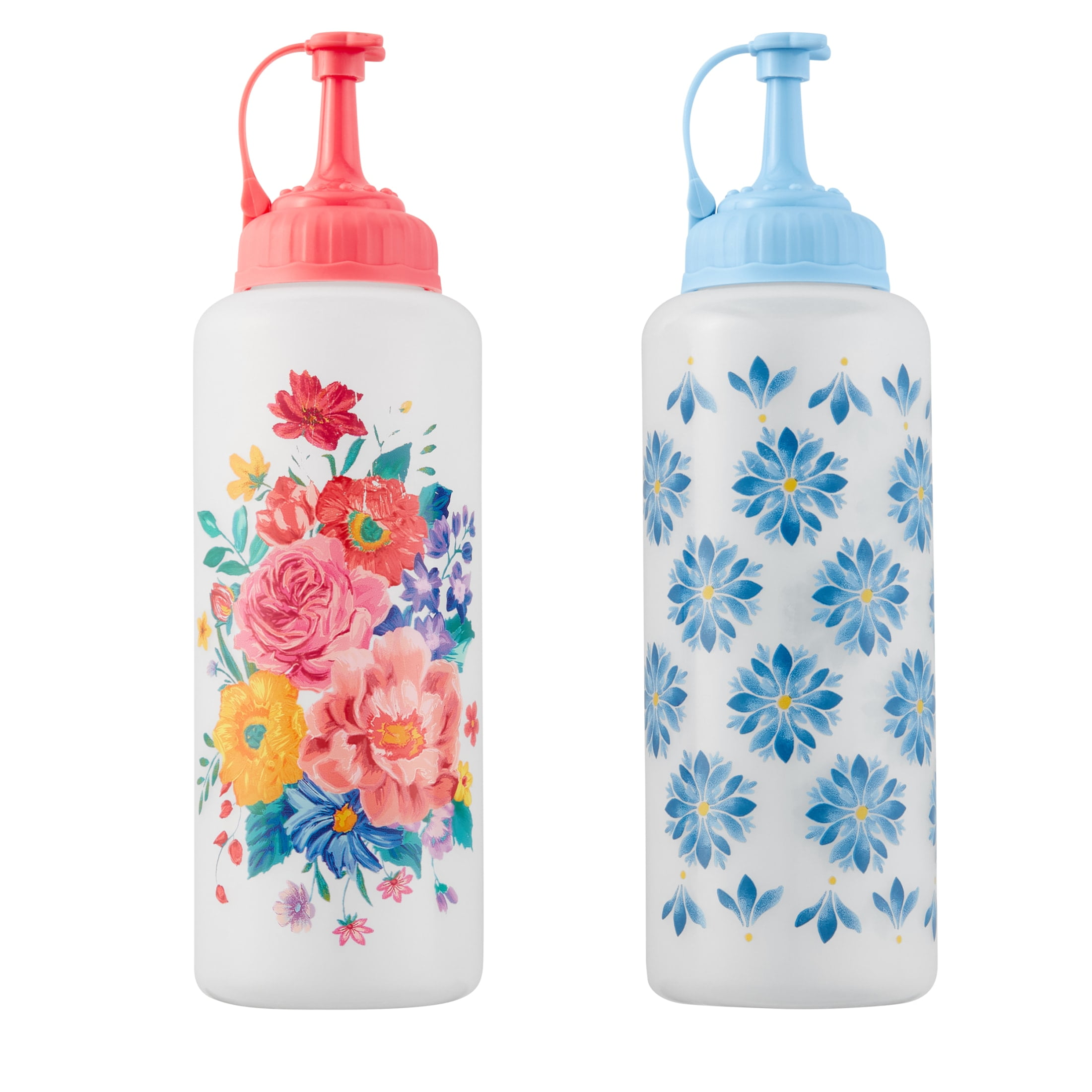 (3 pack) The Pioneer Woman 12 oz Plastic Squeezable Condiment Dispensers, 2 Pack