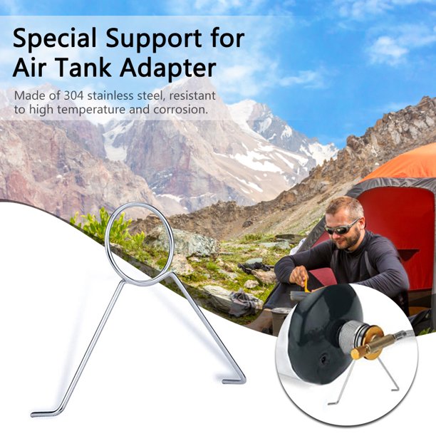 Soporte De Adaptador De Estufa De Gas Soporte de adaptador de estufa de gas de acero inoxidable Soporte de tanque de propano para acampar Senderismo