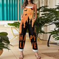 thumbnail image 5 of 2026 New Halloween Overalls for Women LinenSleeveless Plus Size Floral Print Jumpsuits Spaghetti Strap Rompers Spring Summer, 5 of 6