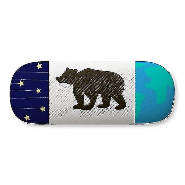 Black Bear Cute Animal Portrayal Hard Shell Eyeglasses Glass Case Star Sky