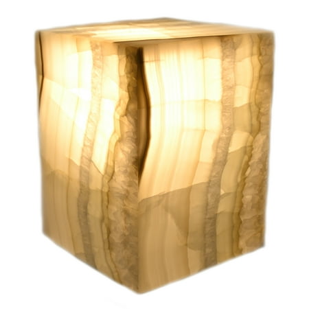 - Square Stone Grey Aragonite Prism Executive Desk Lamp - 5.75