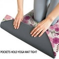thumbnail image 3 of Pink Pioneer Flower Pattern Hot Yoga Mat Towel Non Slip for Hot Yoga - Quick-Drying Yoga Mat Cover with 4 Corner Pockets with Travel Bag - Hot Yoga Towel Non Slip Grip Moisture Wicking Sweat 70"x26", 3 of 6