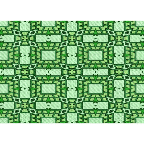 Ahgly Company Indoor Rectangle Patterned ForestGreen Area Rugs, 8' x 12'