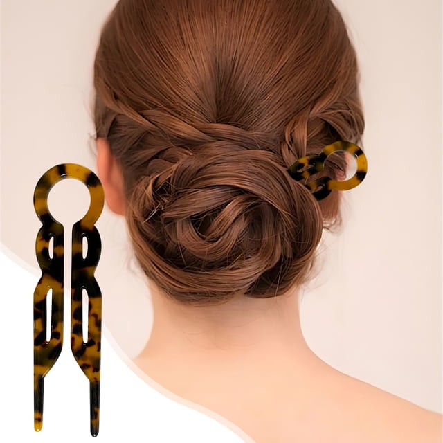 Fiudx Accesorio para El Cabello, Elegante Peine Insertable, Horquilla Multifuncional Duradera, Fácil de Hacer Moños, Uso Diario, Peinado para Ocasiones Especiales, Realza Tu Look.
