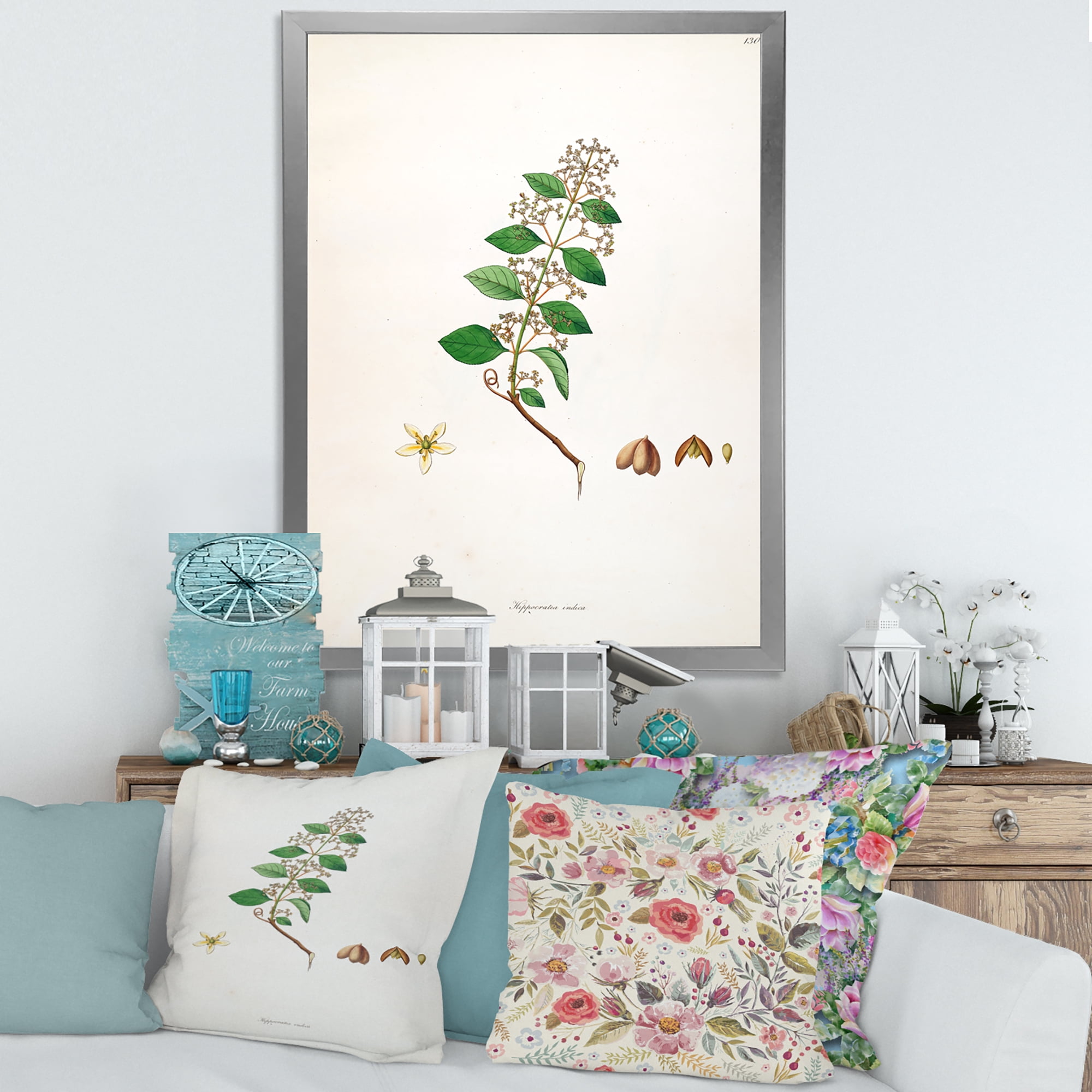 Designart 'Ancient Botanicals I' Farmhouse Framed Art Print