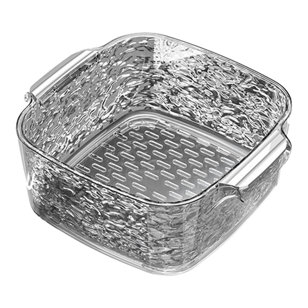 Cesta de drenaje para lavado de verduras, cuenco colador de cocina, plato de fruta multifuncional, juego de cuenco colador para ensaladas de Pasta gris claro