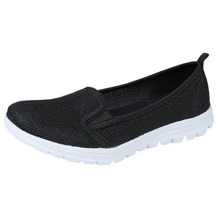 

PMUYBHF Steel Toe Shoes for Women Wide Women Casual Shoes Fashionable New Pattern Simple and Pure Color Mesh Breathable Comfortable Lightweight Slip On