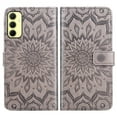 thumbnail image 5 of Asuwish Compatible with Samsung Galaxy A35 5G Wallet Phone Case and Tempered Glass Screen Protector Flip Credit Card Holder Stand Mandala Flower Cell Cover for A 35 35A A355G Women Men Gray, 5 of 8