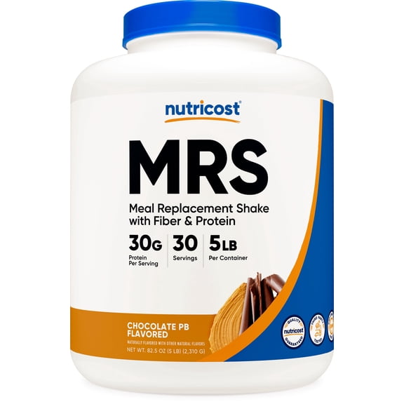 Nutricost Meal Replacement Shake Powder (Chocolate Peanut Butter) 5 LBS - 30g of Protein with Fiber, GMO-Free, Gluten-Free, 30 Servings