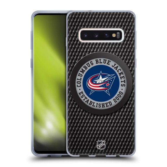 Head Case Designs Officially Licensed NHL Columbus Blue Jackets Puck Texture Soft Gel Case Compatible with Samsung Galaxy S10