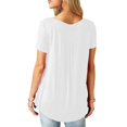 thumbnail image 1 of Jersey Para Mujer Color SóLido Suelto Pecho Bajo Manga Corta Plisado Tops Camisas XBTCLXEBCO Blanco;M, 1 of 2