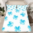 thumbnail image 2 of Castle Fairy Kids Children Cartoon Blue Bow Queen Sheet Sets,Kawaii Ribbon Bowknot Bed Set, 2 of 7
