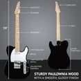thumbnail image 6 of 39" Electric Guitar TL Series, Full-Size Paulownia  , 3-Ply Pickguard, C-Shape ,  Bridge, Quality Gear Tuners, 3-Way  & Volume/Tone Controls, 2 Picks Included, Black, 6 of 6