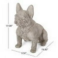 thumbnail image 2 of GDF Studio Rilo Outdoor Cast Stone French Bulldog Garden Statue, Rustic White and Green, 2 of 9