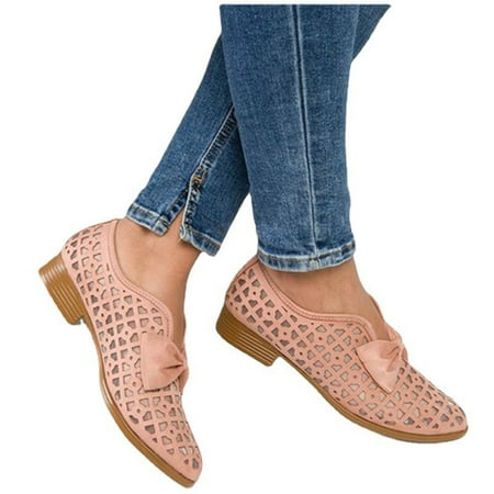 

Womail Summer Savings Clearance New Personality Casual Hollow Bow Women s Hole Single Shoes