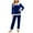 Blue, variant on Velvet Fall Outfits for Women 2Pc Sets Warm Plush Loungewear Stand Collar Long Sleeve Tops + Wide Leg Long Pants Soft 2-Piece Matching Outfits Casual Fashion Pajama Sets Tracksuit
