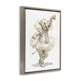 thumbnail image 4 of Ballet Elephant Tutu Brown Framed Floater Canvas Wall Art, design by Ziwei Li, 4 of 10
