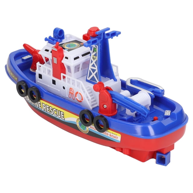 Electric Fire Boat Toy, Rounded Edges Water Spraying Music Light Child Bath Boat Toy Educational For Boys For Girls