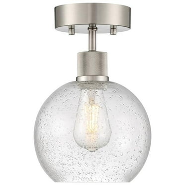 63148LEDDLP-BS-SDG 7.5 in. 9W Port Nine Burgundy LED Semi-Flush Mount, Brushed Steel