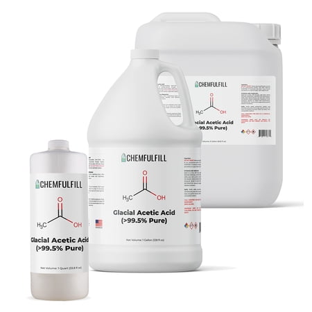 Glacial Acetic Acid - 99% Pure Ethanoic Acid (Acetic Acid) (Half-Pint (8 fl oz))