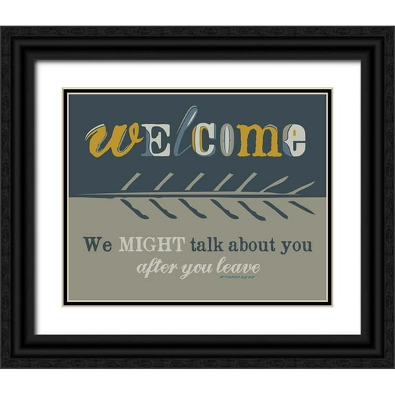 Longfellow Designs 14x12 Black Ornate Wood Framed with Double Matting Museum Art Print Titled - Welcome II